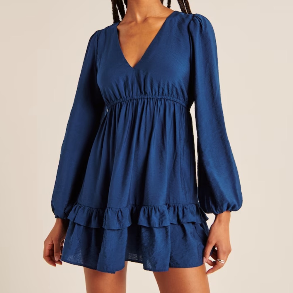 Abercrombie Long-Sleeve Babydoll Ruffle Mini Dress XLT